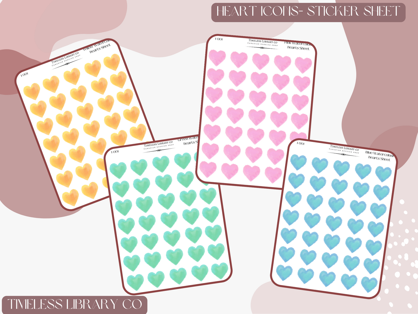 Hearts Icons Sticker Sheets